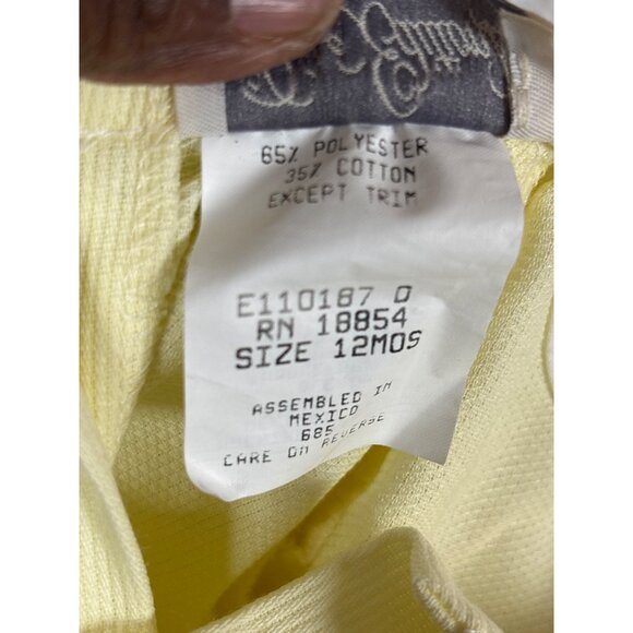 Rare Editions Yellow Baby Dress 12 Months Polyester/Cotton Lace Detail - Picture 4 of 7